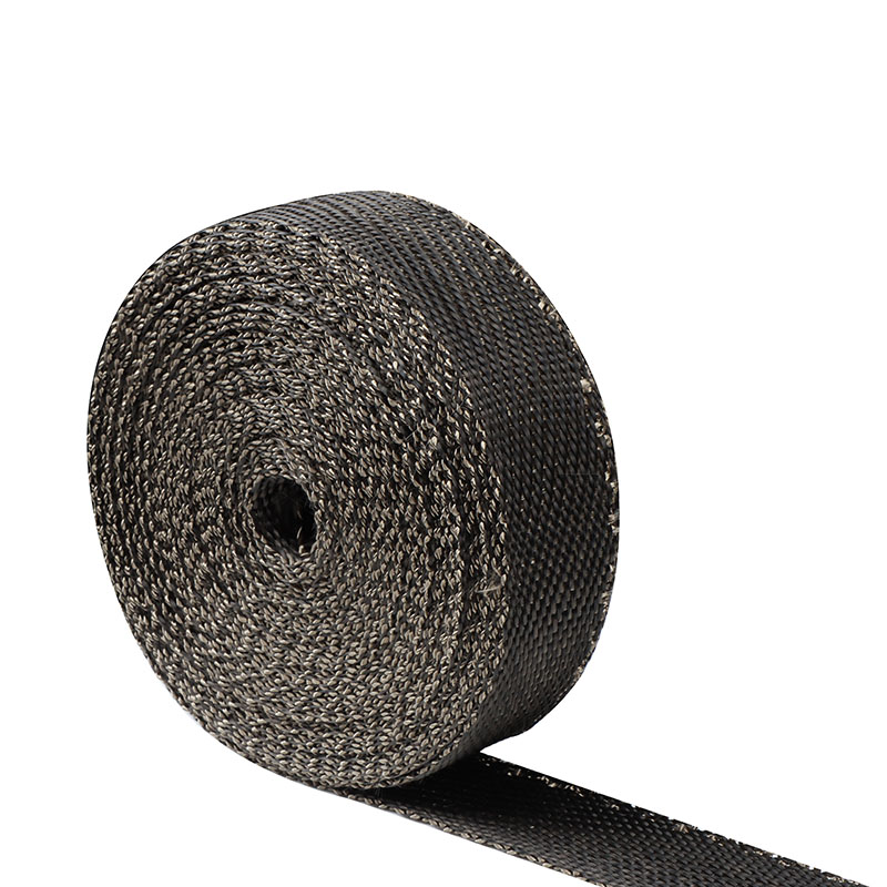 2インチx50フィートのチタンとブラックのブレンドエキゾーストラップ